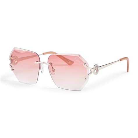 pink and gold gucci sunglasses|pink rimless sunglasses.